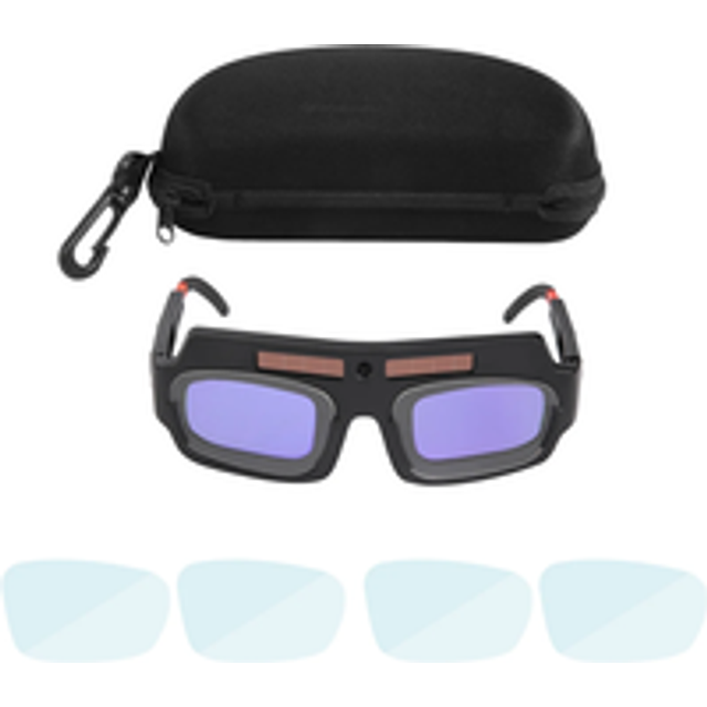 Solar Powered Auto Darkening Welding Mask Helmet Goggles Welder Glasses Arc Anti-Shock Lens with Storage Case