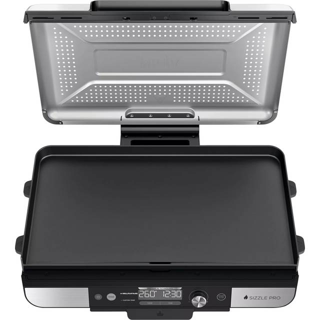 NINJA Sizzle Pro XL GX101UK Indoor Grill & Flat Plate - Black & Silver, Silver/Grey,Black