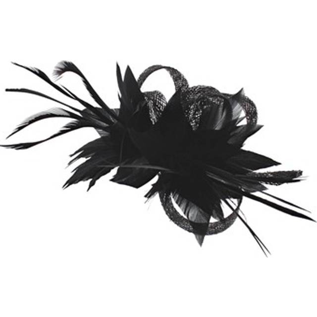 Zac's alter ego® colourful fascinator with feather on clip & brooch pin