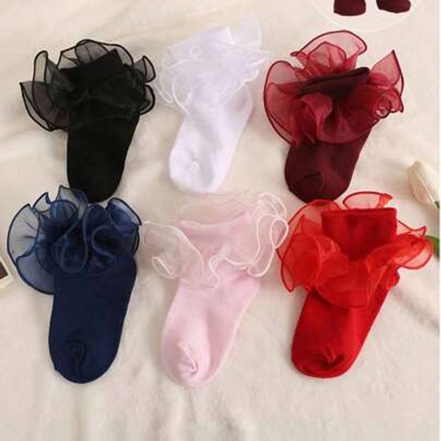 SHEIN 6 Pairs Baby Girls&#39; Cute Princess Lace Trim Soft Breathable Fashion Socks, Suitable For Daily Wear Or Back-To-School Season