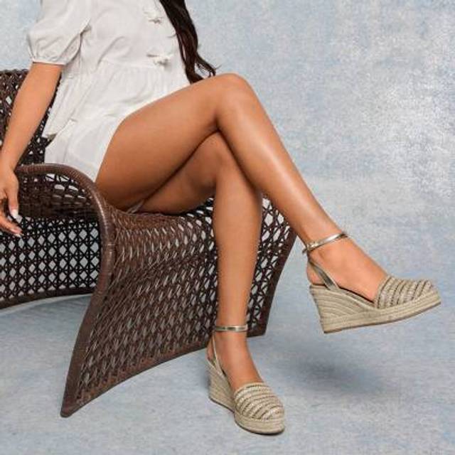 SHEIN Women Minimalist Ankle Strap Wedges With Thick Sole & High Heel Mother&#39;s Day Present