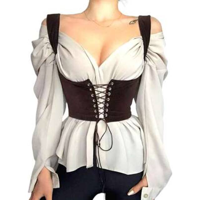 SHEIN Women&#39;s Vintage Scoop Neck Corset Top Y2k Sleeveless Drawstring Crop Corset Tops