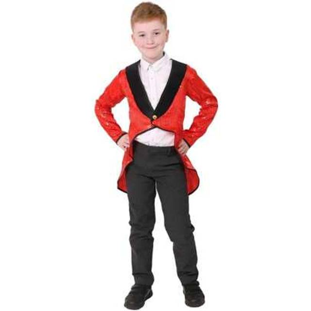 SHEIN Child&#39;s Red Sequin Tailcoat â Kids Fancy Dress Jacket For Ringmaster, Circus, Dance Shows & Themed Parties