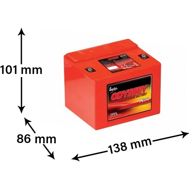 Odyssey extreme power & motorsports (ods) 8ah agm battery - ods-agm8e (pc310)