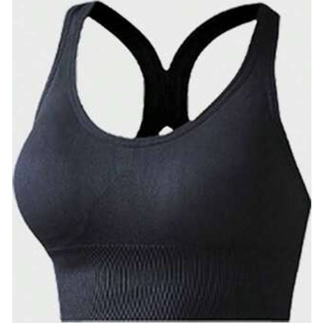 SHEIN Plus Size Seamless Cross Back Sports Bra For Workout Shockproof Push Up Bra Padded High Support Workout