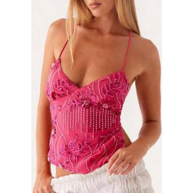 SHEIN Womens Sequin Tank Tops V Neck Sparkle Cami Top Spaghetti Strap Shirts Vest Tank Tops