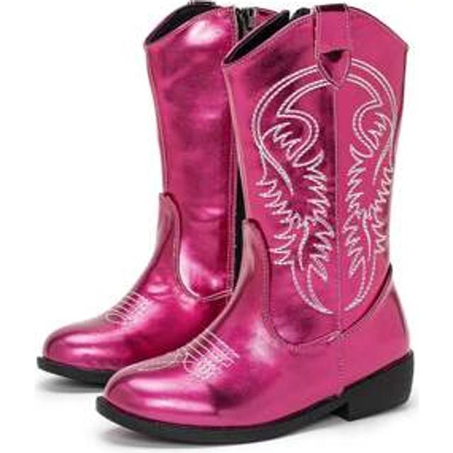 SHEIN Music Festival Fashion Durable Embroidered Cowboy Boots, Long Boots For Kids