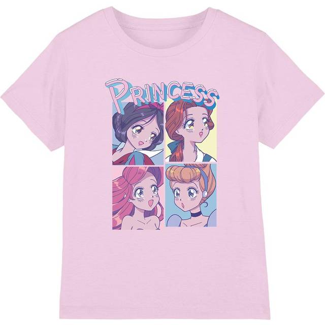 (9-11 Years, Light Pink) Disney Princess Childrens/Kids Anime T-Shirt