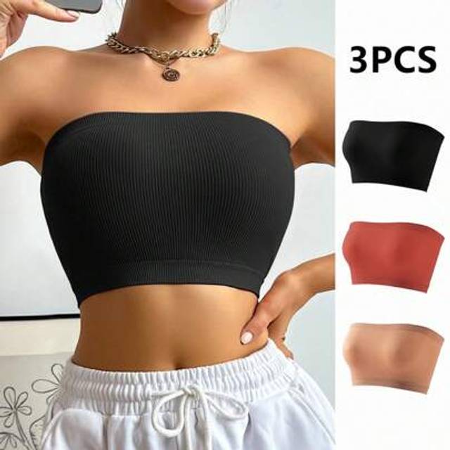 SHEIN 3pcs/Set Women&#39;s Strapless, Wireless, Maternity Bras