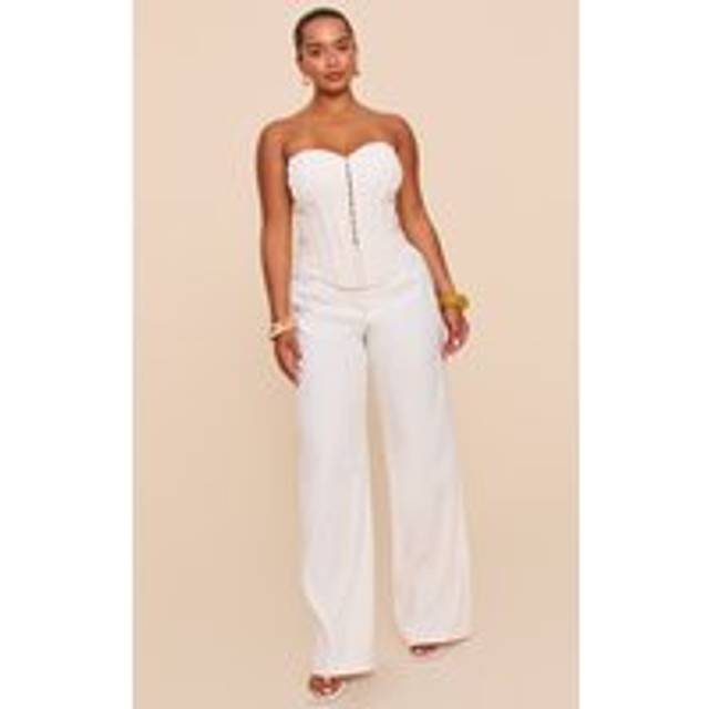 Shape Butter Cream Tailored Woven Wide Leg Trousers, Butter Cream - 20
