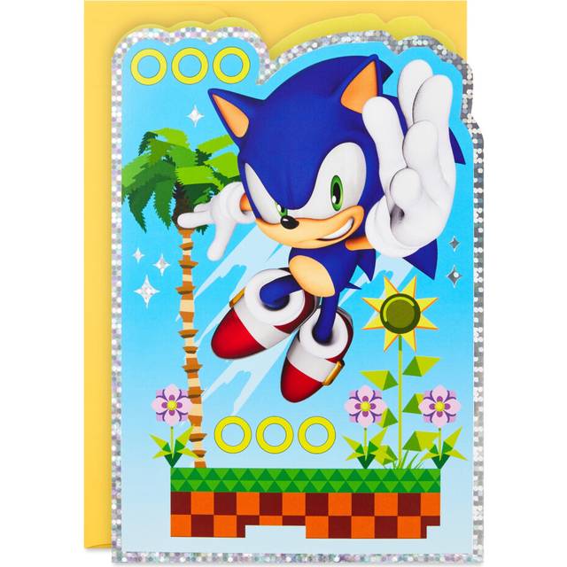 Hallmark SEGA Sonic the Hedgehog Birthday Card for Kids  Teens  Video Gamers