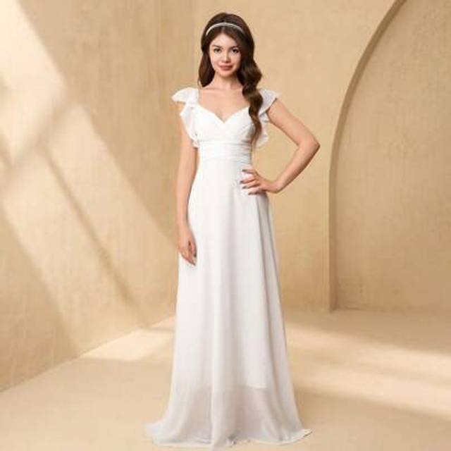 SHEIN Teen Girl&#39; Elegant Flower Girl Wedding Banquet Dress, Chiffon Pleated Camisole Dress For Wedding Season, Middle-Large Child Princess Swing Dress
