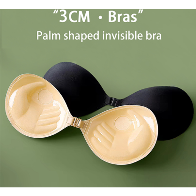 SHEIN Adhesive Bra 3CM Thickness, Small Chest Backless Strapless Dress Invisible Bra, Reusable Breast Augmentation Bra,