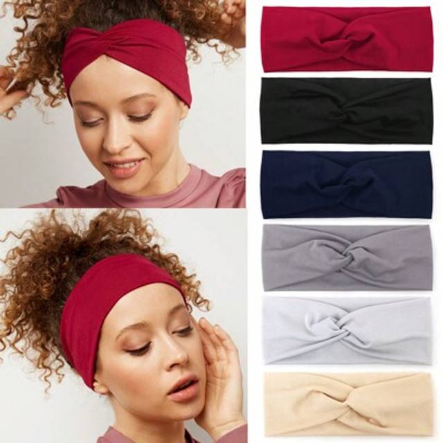 SHEIN 1pc Women&#39;s Solid Color Cross Style Sports Headband, Versatile Yoga/Outdoor/Running Accessory
