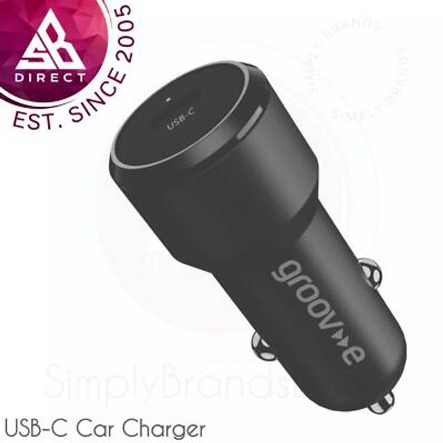 Groov-e usb-c car charger 20w - black - gvma123bk
