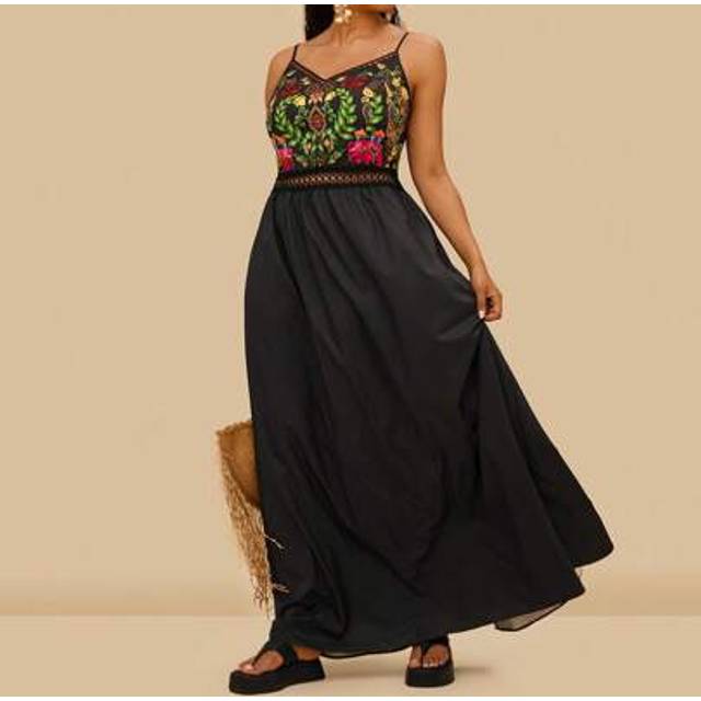 Travachic Plus Size Graphic Print Casual Camisole Dress For Summer