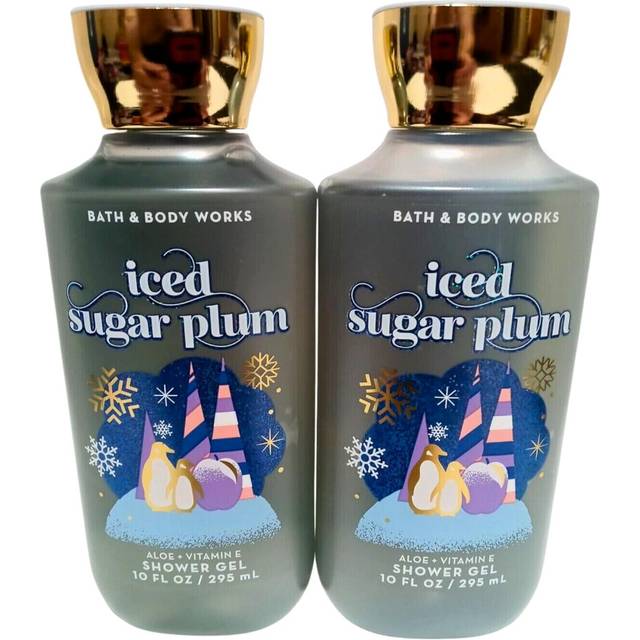 Bath  Body Works Shea  Vitamin E Shower Gel Set of 2 10oz Each Iced Sugar Plum
