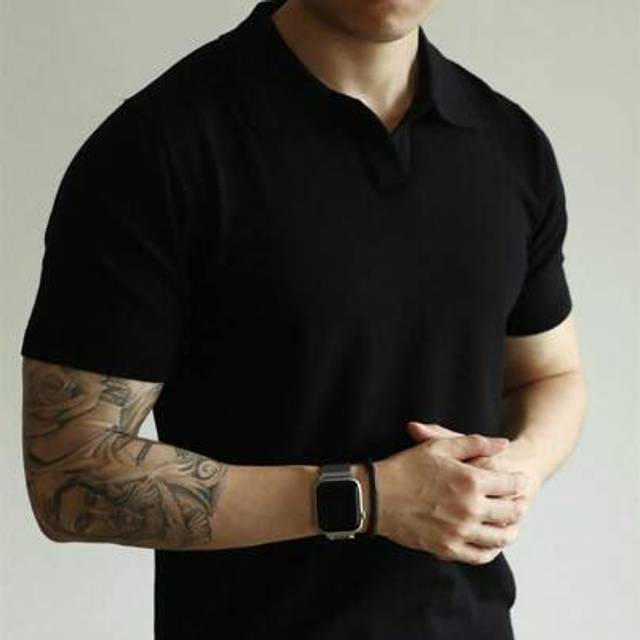 SHEIN Men&#39;s Summer V-Neck Knitted Short Sleeve Sweater