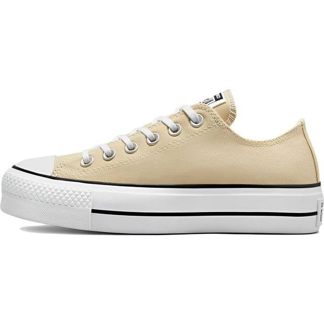 Converse Chuck Taylor All Star Lift Platform Canvas Low Oat Milk Women Sneakers Cream A03542C 36.5