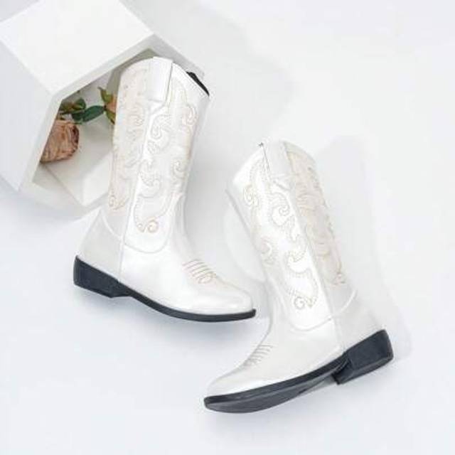 SHEIN Music Festival Personalized Durable New Embroidered Western Cowboy Boots For Kids