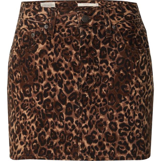 Icon Denim Mini Skirt - Leopard Print - W30