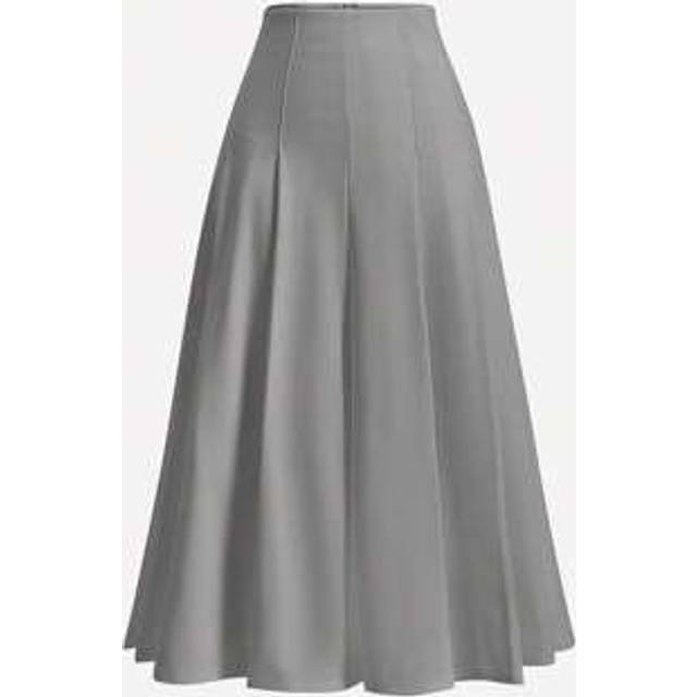 SHEIN Women&#39;s Solid Pleated Elegant Office Skirt