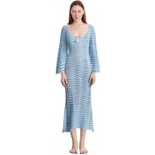 SHEIN Women&#39;s Beach Cover Up Dress Long Sleeve Knit Crochet Bikini Cover Up Bathing Suit