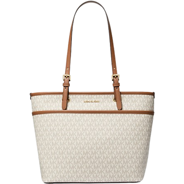 MK Winston Medium Signature Logo Pocket Tote Bag - Natural - Michael Kors - ONE SIZE