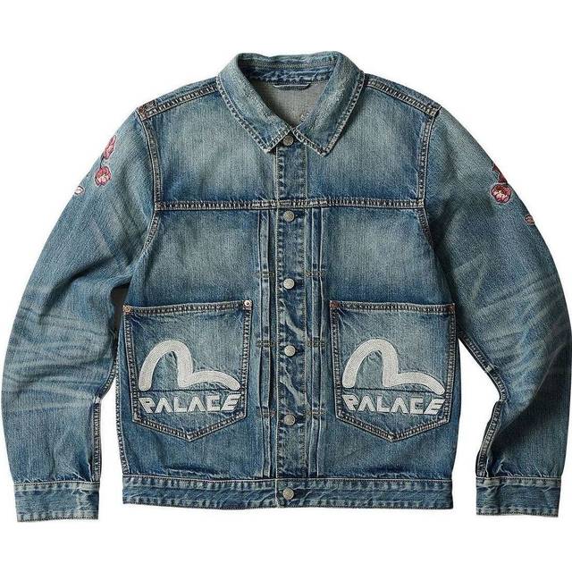 Palace x Evisu Type One Denim Jacket 'Stone Wash' P24EVJK001 - Blue/Pink - M
