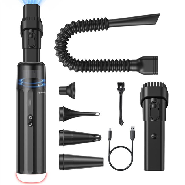 13000PA Powerful Car Vacuum Cleaner High Power Cordless Rechargeable, Handheld Vacuum, Mini with LED Light