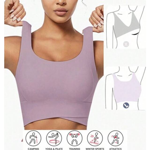 SHEIN Yoga Tank Tops Breathable Sports Bra With Shockproof And Gathered Function Giving You A Beautiful Back Shape Workout Tank Gym Top