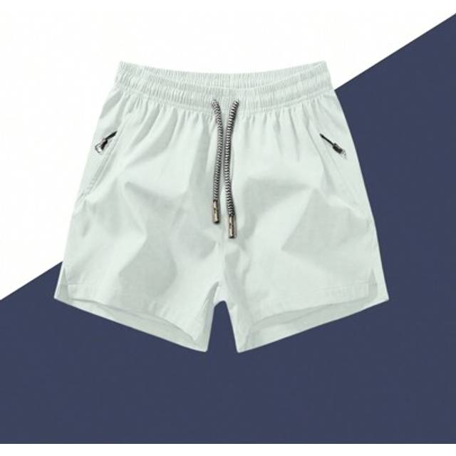 SHEIN Men&#39;s Anti-Lost Drawstring Sports Shorts With Zipper Pockets