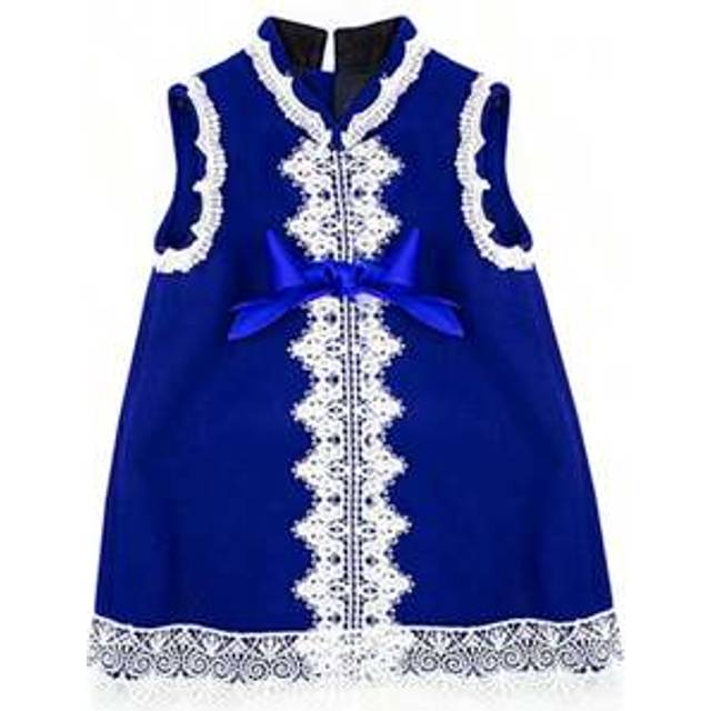 SHEIN Girls No Sleeve Baby Doll Mini Dress Kids Princess Woolen A Line Party Dress