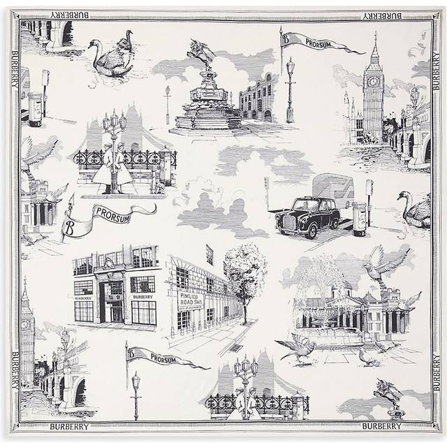 Burberry London Landmarks Silk Scarf - Monochrome - One Size