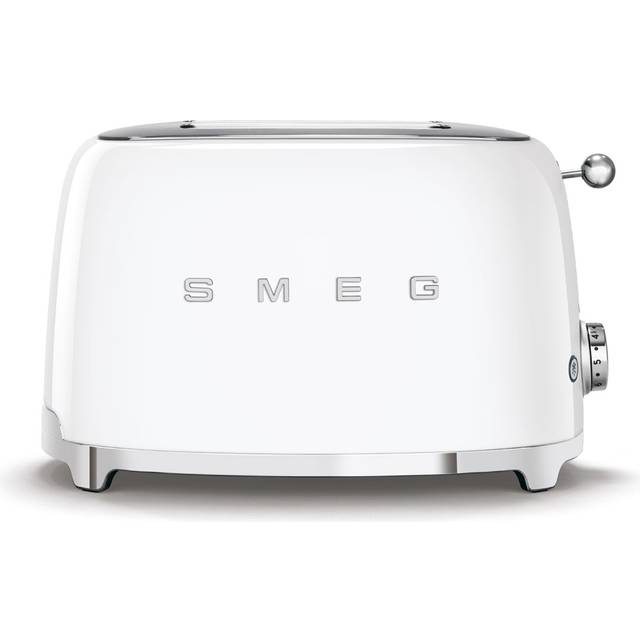 Smeg TSF01WHUK 50's Style Retro 2 Slice Toaster - White, New