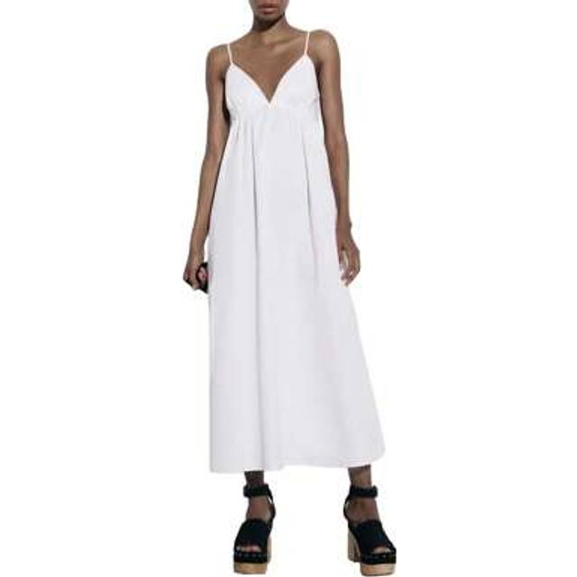 SHEIN Women Solid Color Long Dress V-Neck Sleeveless Backless A-Line Dress Summer Casual Beach Party Cami Dress