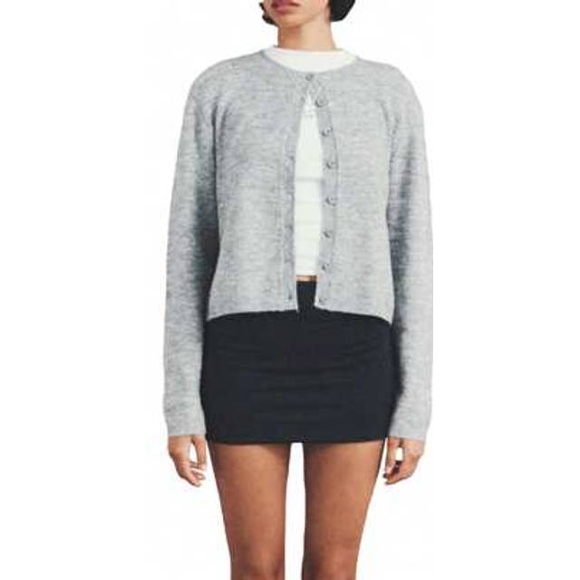 SHEIN Women&#39;s Solid Color Cardigan Long Sleeve Round Neck Button Down Sweater Knit Tops
