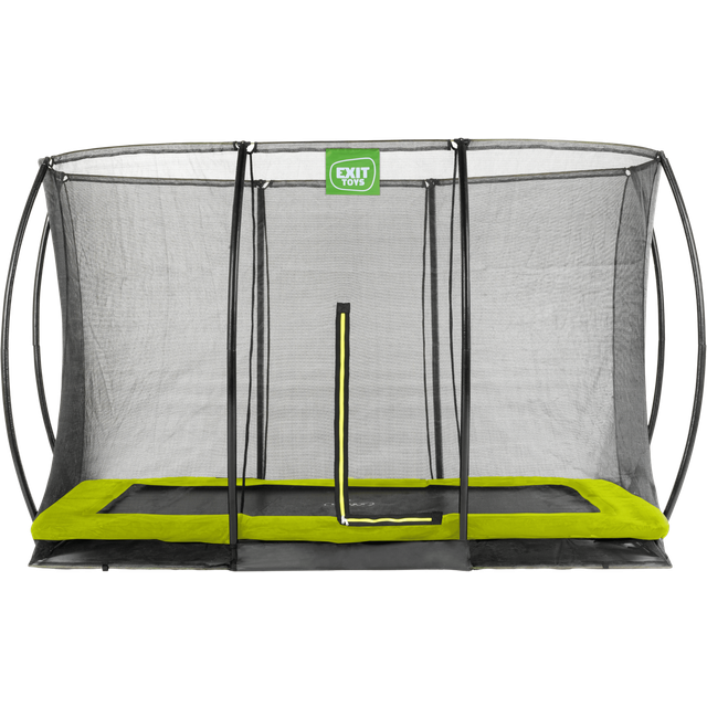 EXIT Silhouette ground trampoline 7x10ft with safety net - green