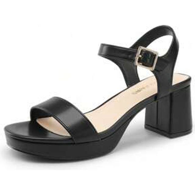SHEIN Women&#39;s Platform Heels Block Chunky Open Toe Ankle Strap Heel Fashion Wedding Party Dress Sandals Shoes