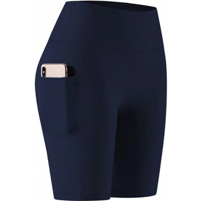 SHEIN Plus Size Women Moon Pocket Yoga Pants, Elastic Soft Cycling Shorts, Daily Wear Bermuda Shorts