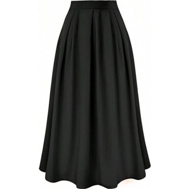 SHEIN Women&#39;s Elegant High-Waisted Pleated Skirt, Spring/Summer Maxi Women Outfit