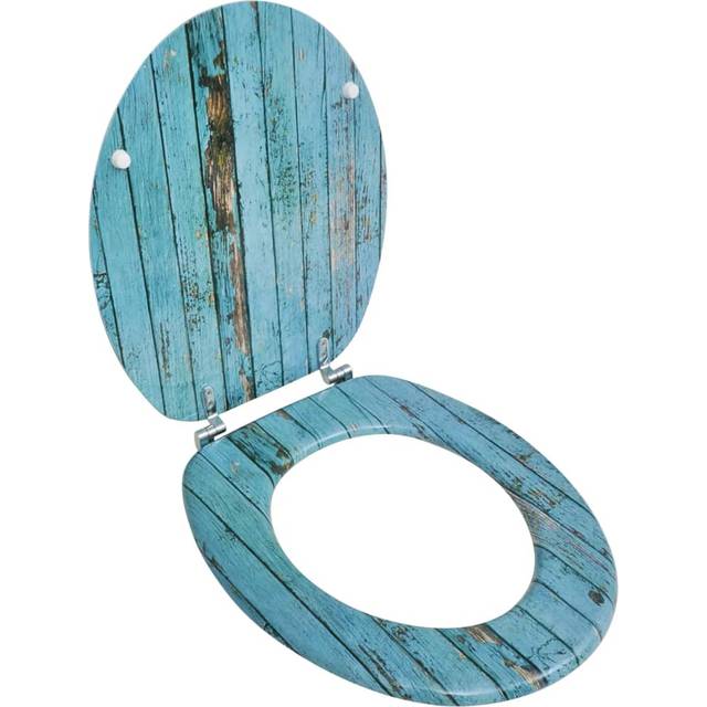 Toilet Seat with mdf Lid Old Wood Design Vidaxl