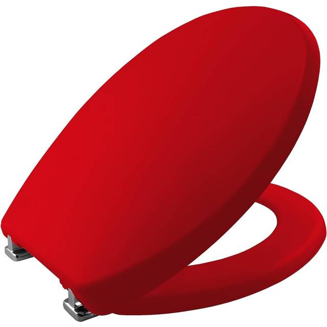 Traditional toilet seat red bathroom round bottom fix plastic bemis sta-tite