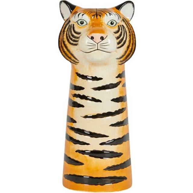 Ceramic Tiger Head Ceramic Vase - Orange