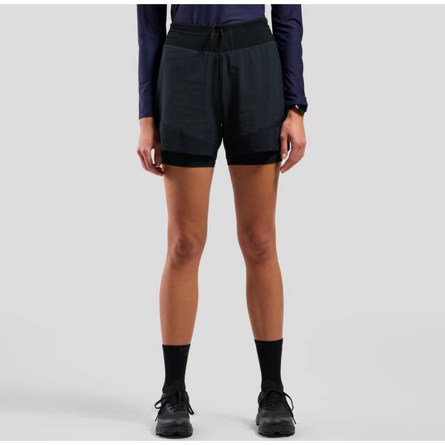 Odlo X-Alp Trail 5in 2in1 Running Shorts Women - Black, Size S - black