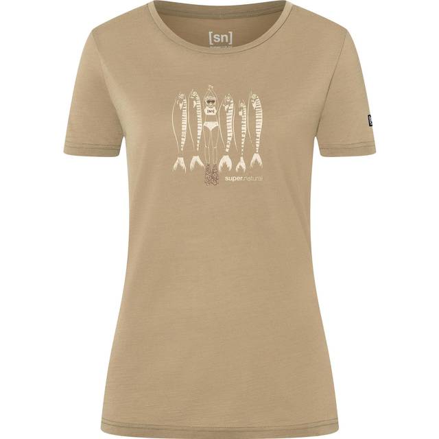 super.natural - Women's Copper Sardine Tee - Merino shirt size XS, oak / copper