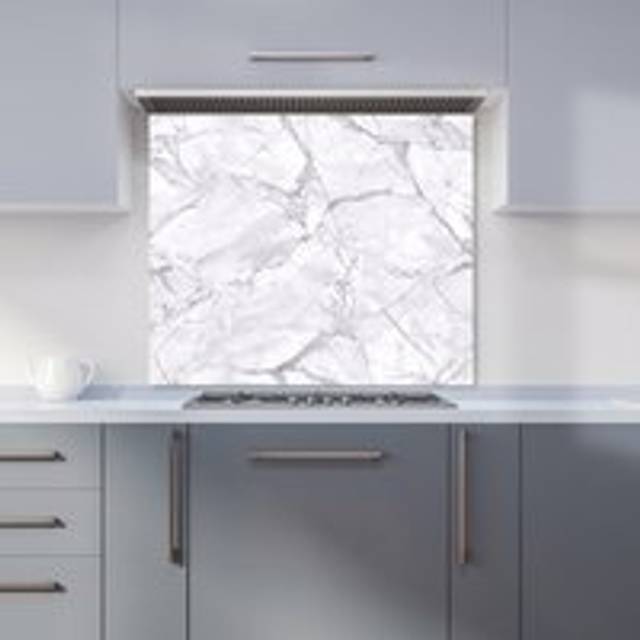 Warren Reed - Designer Light Grey Marble Effect Kitchen Splashback W600Mm X H650Mm, Multi