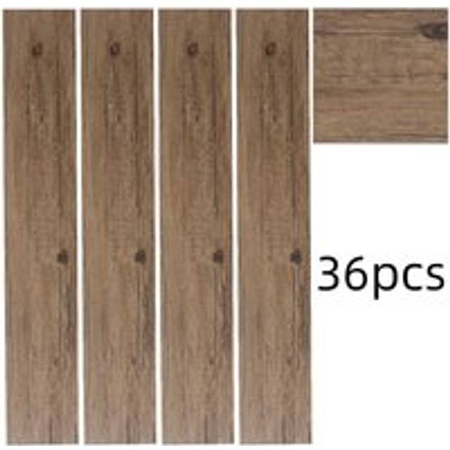 Living And Home 36Pcs Walnut Color Self Adhesive Waterproof Wear-Resistant Pvc Wood Grain Effect Flooring,5M² Pack - One Size