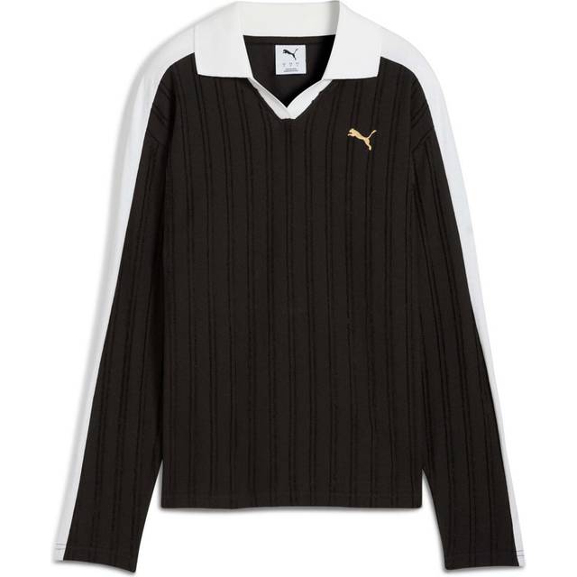 Women's long-sleeved polo shirt Puma T7 - Noir
