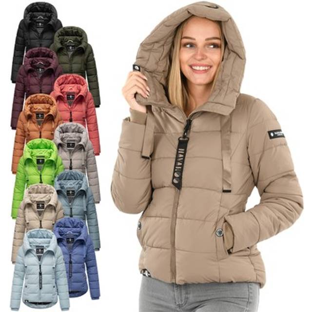 Navahoo Medeltjock fodrad vinterjacka Amayaa för kvinnor, XS–XXL, svart, XS